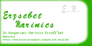 erzsebet marinics business card